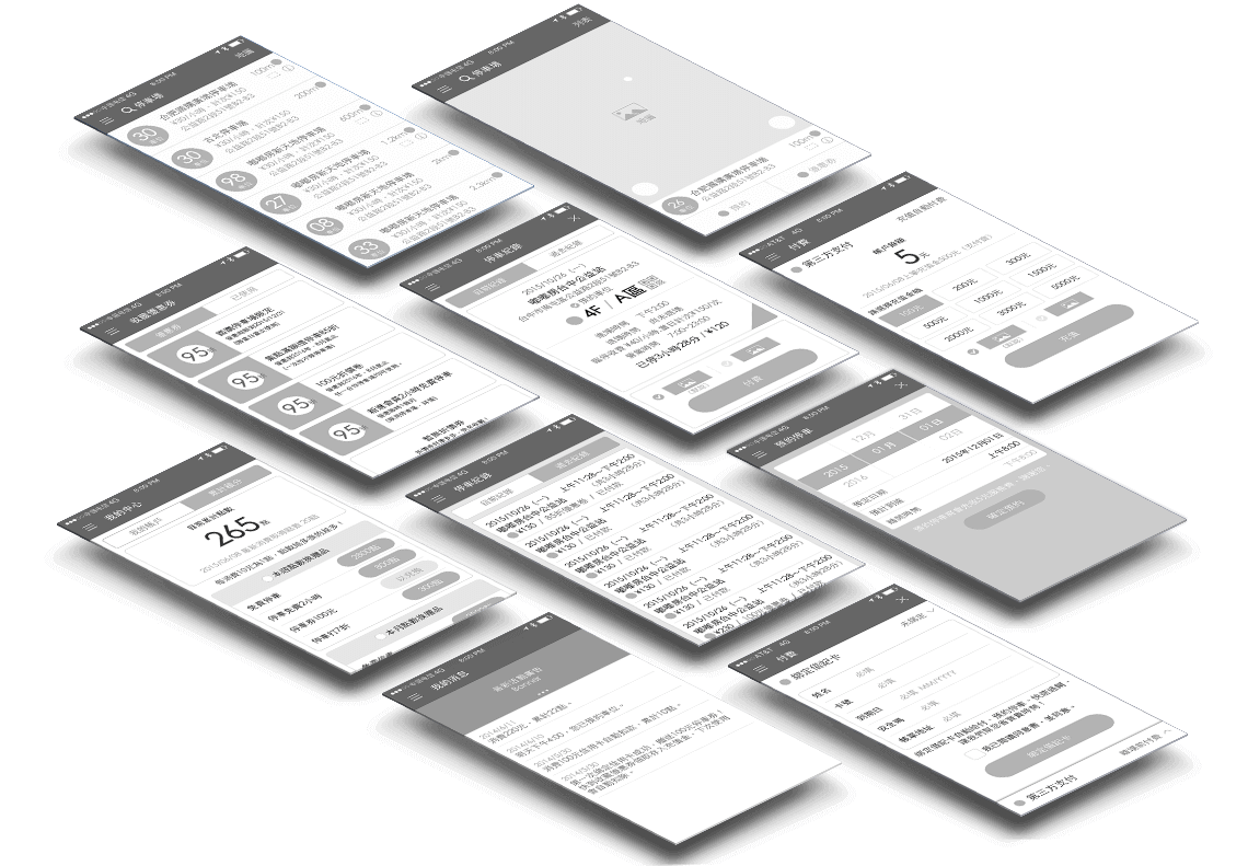 eGo Parking app wireframe